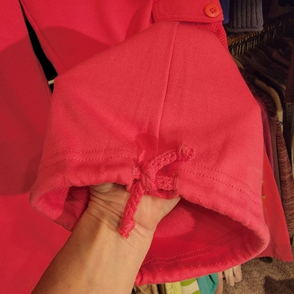 COLDWATER CREEK ♡ NEW Pink Thick Cotton Blend Pull String Side Pocket Capris S/M - Picture 5 of 11